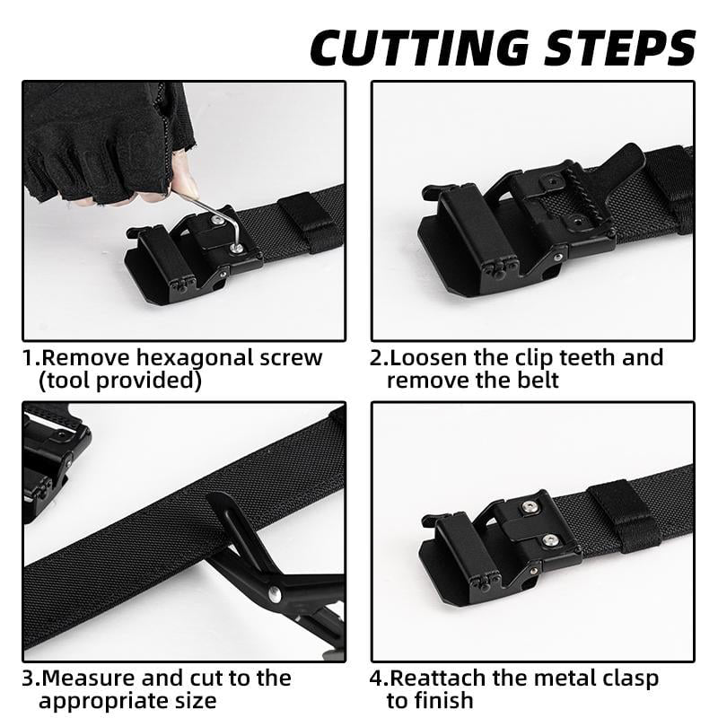 A men's Arenzza EDC nylon tactical belt with sturdy buckle and adjustable strap, suitable for outdoor and everyday wear.