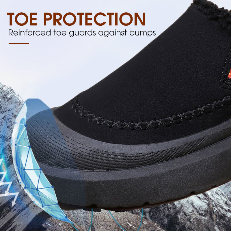 A pair of women's plush cozy warm slip-on shoes by Arenzza featuring soft, fluffy material and comfortable design.