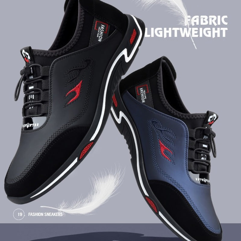 A pair of men's slip-on shoes by Arenzza, lightweight and breathable, shown on a plain background.