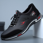 A pair of men's slip-on shoes by Arenzza, lightweight, breathable, in a casual style, displayed on a neutral background.