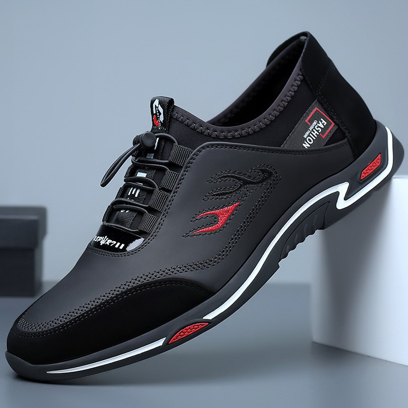 A pair of men's slip-on shoes by Arenzza, lightweight, breathable, in a casual style, displayed on a neutral background.