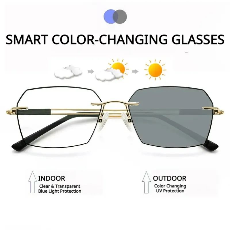 A pair of ultra-lightweight geometric shape reading glasses by Arenzza with clear lenses and stylish frame design.