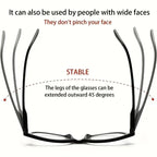 A pair of ultra-lightweight geometric shape reading glasses by Arenzza, featuring a modern design and clear lenses.