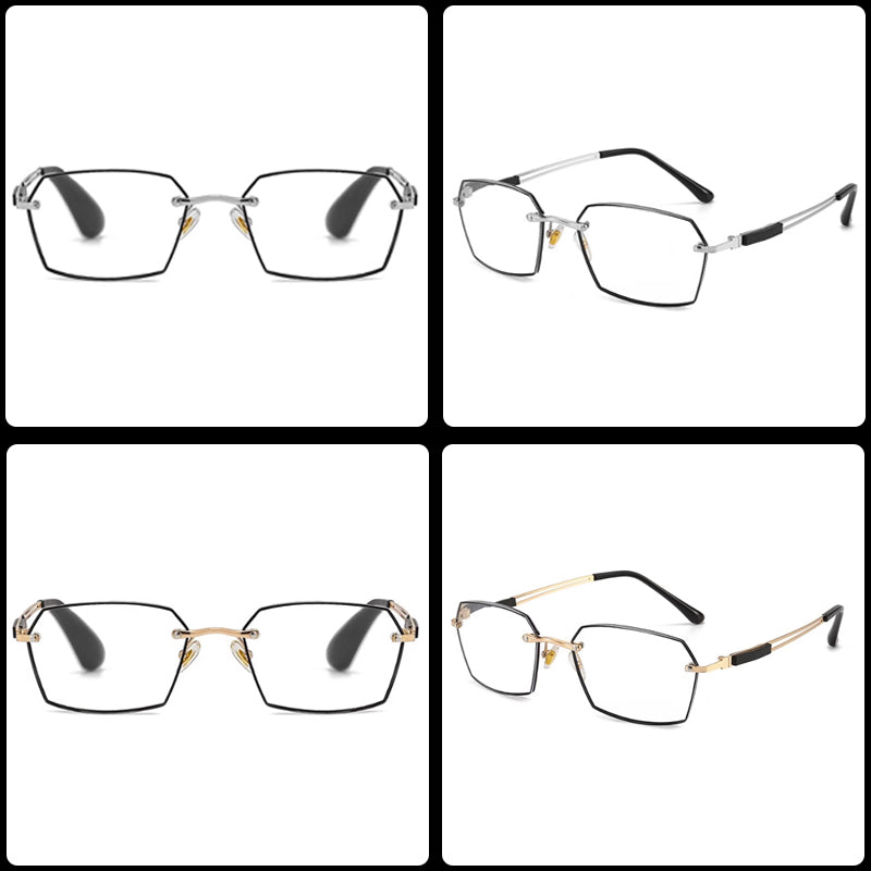 A pair of lightweight geometric shape reading glasses by Arenzza, featuring clear lenses and a modern design.