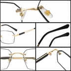 A pair of Arenzza ultra-lightweight geometric shape reading glasses with clear lenses, stylish and functional for everyday wear.