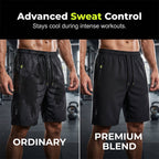 A pair of Arenzza men's summer quick-dry sports shorts in light blue, shown laid flat with elastic waistband and breathable fabric.