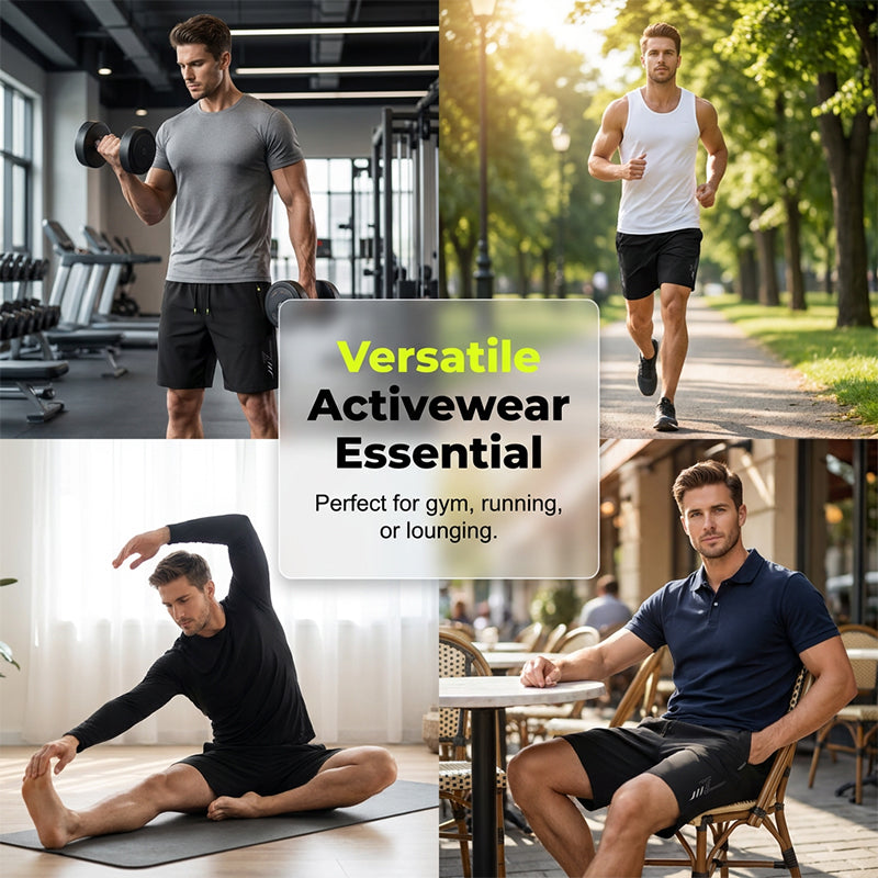 A pair of blue summer quick-dry sports shorts for men by Arenzza, featuring a lightweight, breathable fabric ideal for active wear.