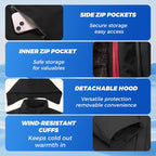 A men's Arenzza thermal hooded parka coat with thick insulation, featuring a warm, cozy design for cold weather.