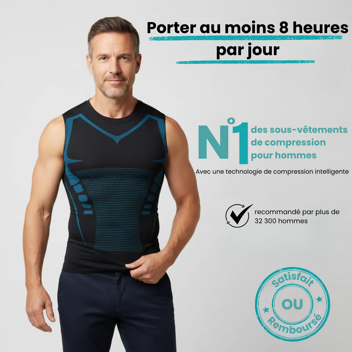 Aarenzza Ionic Shaping Vest, sleeveless body contouring compression clothing with cooling fabric, shown on a model.
