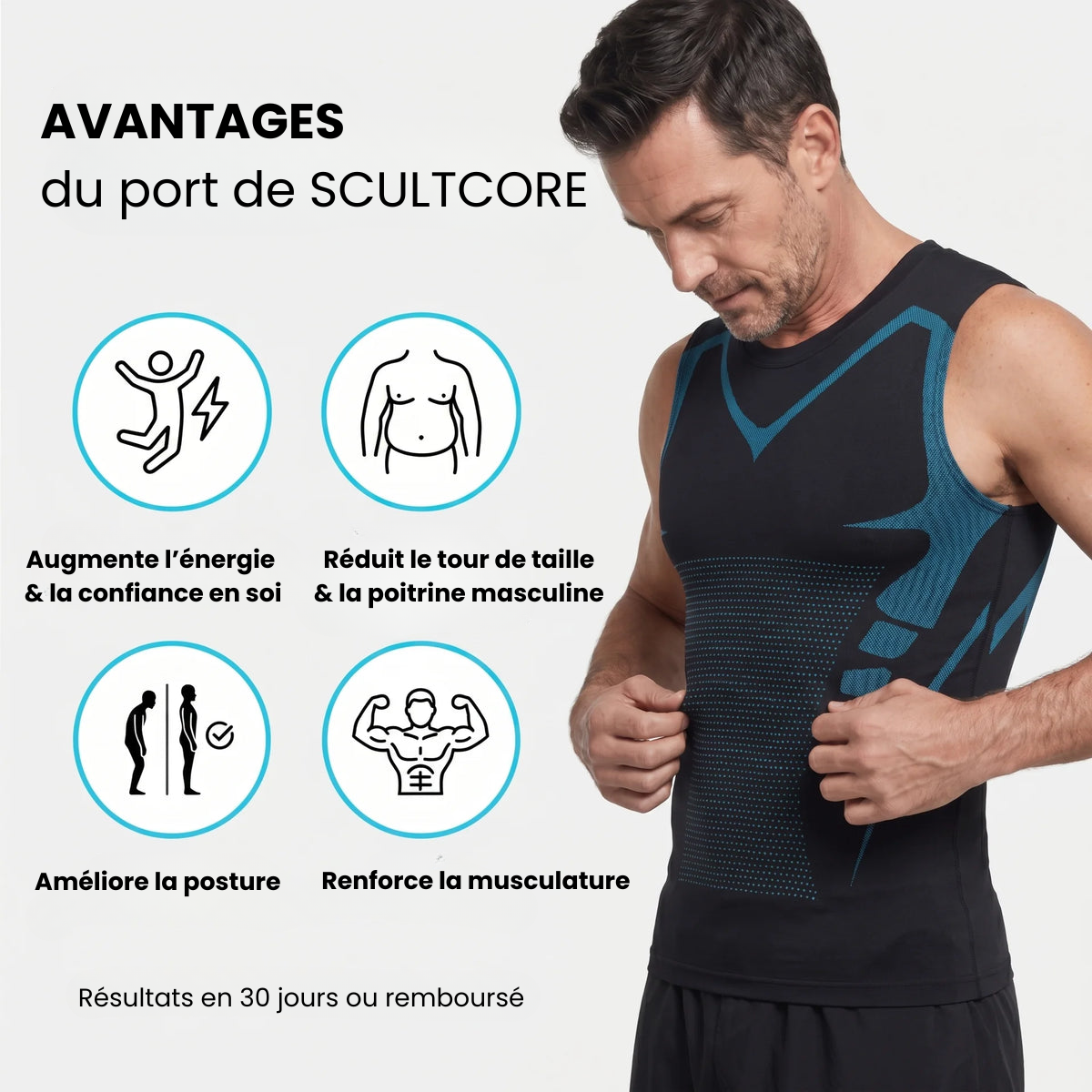 Aarenza Ionic Shaping Vest, sleeveless compression and cooling body contouring clothing for a slimming fit.