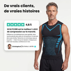 Arenzza Ionic Shaping Vest, sleeveless compression and cooling body contouring clothing, designed to shape and support the torso.