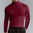 A men's high neck slim fit T-shirt by Arenzza, featuring stretchy breathable fabric in a modern style for gym or casual wear.