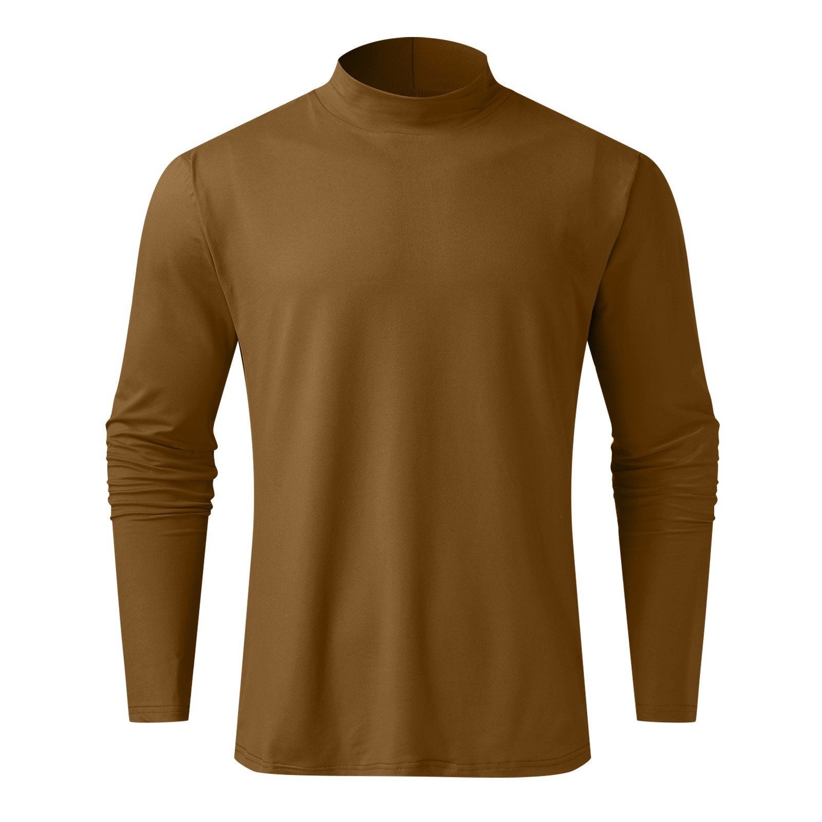 Men's high neck slim fit T-shirt from Arenzza, shown in stretchy, breathable fabric suitable for gym or casual wear.