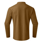 A men's high neck slim fit T-shirt by Arenzza in stretchy, breathable fabric, shown in modern style suitable for gym or casual wear.