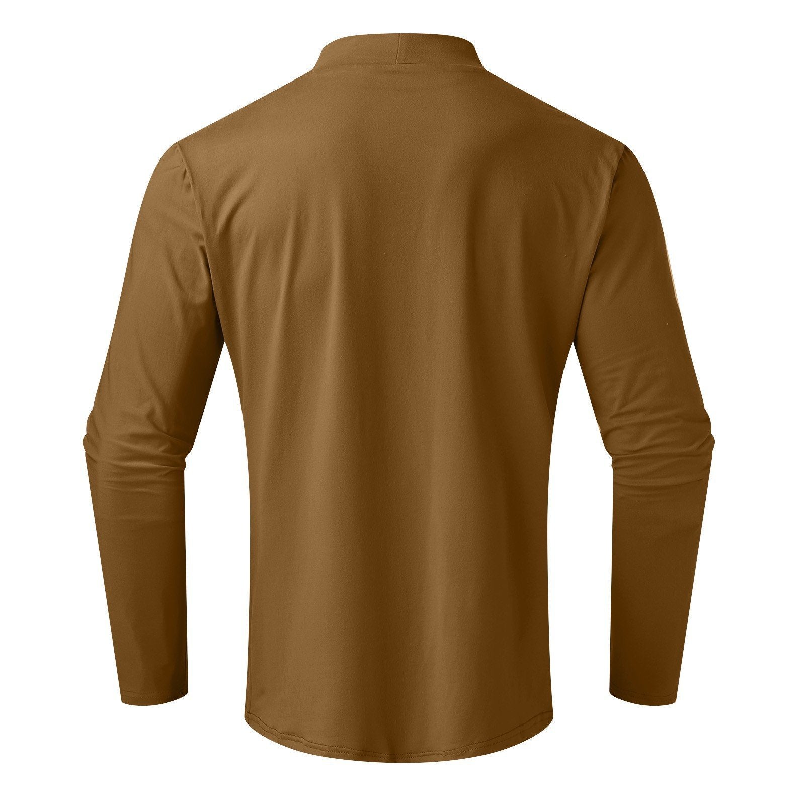 A men's high neck slim fit T-shirt by Arenzza in stretchy, breathable fabric, shown in modern style suitable for gym or casual wear.