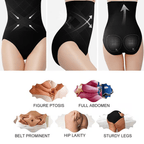 Arenzza high waist tummy control shapewear panties in black, designed for shaping and support, with seamless finish.