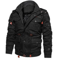 Men's winter cotton driver jacket with drawstring details, military-inspired style, in classic navy color by Arenzza.