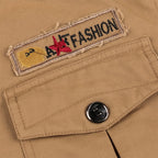 Men's Arenzza winter driver jacket with drawstrings, cotton fabric, military style, featuring a high collar and front pockets.
