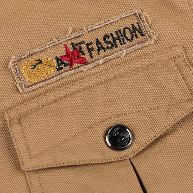Men's Arenzza winter driver jacket with drawstrings, cotton fabric, military style, featuring a high collar and front pockets.