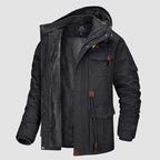 Men's Winter Cotton Military Driver Jacket by Arenzza with drawstring hood, front pockets, and rugged military style.