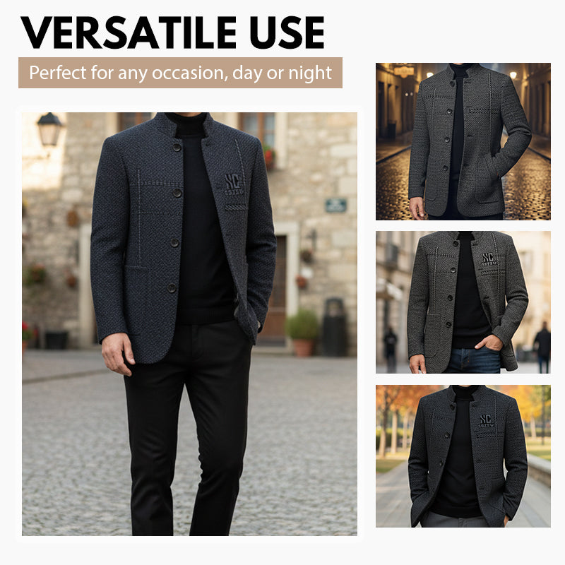Men's Arenzza casual warm coat, stylish winter outerwear with a high collar and zipper, suitable for cold weather.