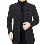 Men's casual warm coat by Arenzza, featuring a stylish winter jacket with a hood and quilted design for cold weather.
