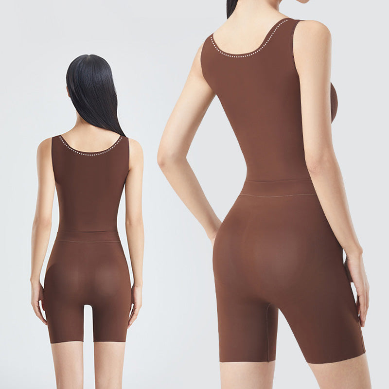 Aarenza tummy tuck and hip lift traceless one-piece shapewear in nude, designed to shape waist and hips with smooth, seamless fit.