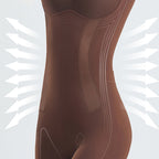 Aarenza shapewear one-piece tummy tuck and hip lift traceless clothing in beige, designed to smooth and shape the waist and hips.