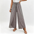Women's Arenzza smocked waist wide-leg pants with slit, flowing fabric and stylish design, perfect for casual or dressy wear