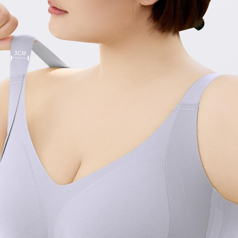 Aarenza women's seamless wireless plus-size bra in a supportive, smooth fit with wide straps and no underwire, in neutral color.