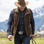 Men's Arenzza retro leather belt with embossed bull head design, featuring a classic buckle and textured brown leather strap.