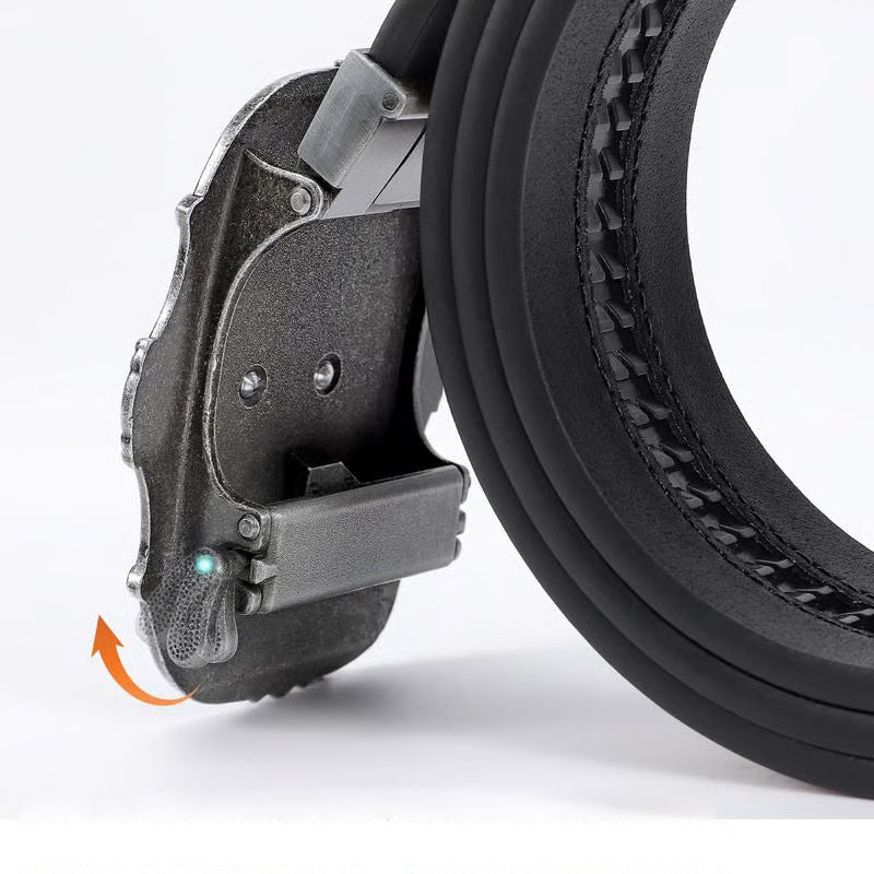 Arenzza men's retro leather belt with embossed bull head design, featuring a classic buckle and textured brown leather.
