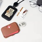 Arenzza retractable ID badge holder with lanyard, clear plastic case for ID cards, worn around the neck for easy access.