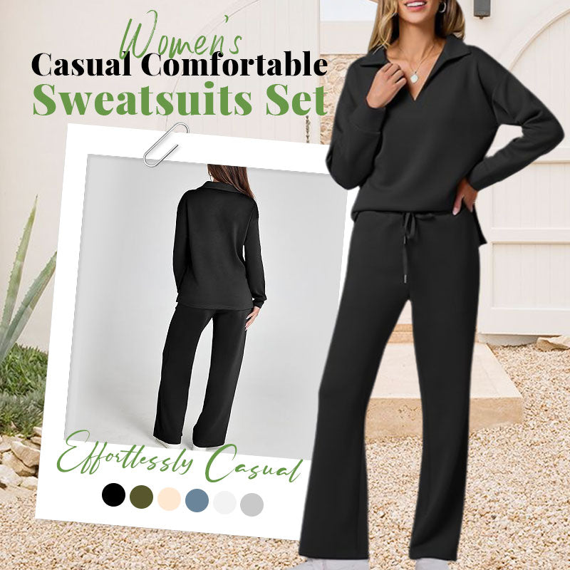Aarenza women's casual sweatsuit set featuring a soft, breathable fabric in relaxed fit, ideal for lounge or sport.