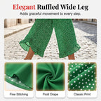 A pair of Arenzza women's high waist wide-leg pants in flowy fabric, showcasing a slimming, comfortable, and chic style.