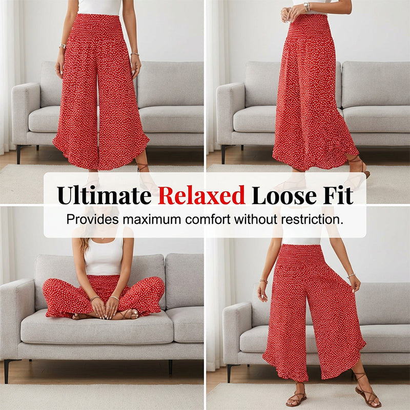 Women’s high waist wide-leg pants by Arenzza, flowy, slimming, and comfortable clothing for a chic, relaxed look.