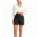 A pair of women's high-waisted shorts from Arenzza with tummy control, 4-way stretch, and butter-soft fabric in a stylish design.