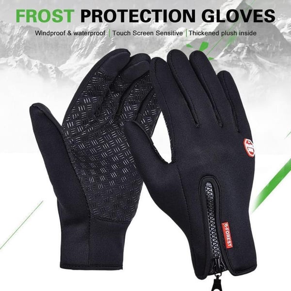 Arenzza touchscreen-friendly thermal gloves for cycling, running, and driving, showing the warm, insulated fabric and grip palms.