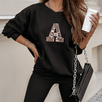 Aarenza women's letter print loungewear set featuring a cozy top and matching pants, perfect for home or casual street style.