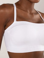 Arenzza convertible strapless bandeau bra with wireless design, anti-slip grip, and removable straps, shown on a neutral background.