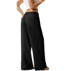 A pair of lightweight cotton-linen palazzo pants for women by Arenzza, featuring a relaxed summer style in light fabric.