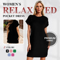 Aarenza women's relaxed pocket dress in soft fabric, featuring a comfortable fit and stylish design, perfect for casual wear.
