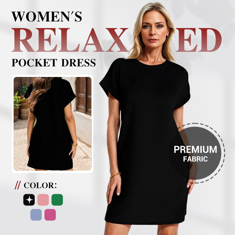 Aarenza women's relaxed pocket dress in soft fabric, featuring a comfortable fit and stylish design, perfect for casual wear.