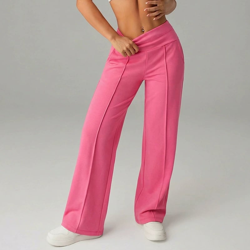A pair of women's plain loose straight-leg pants by Arenzza in a neutral color, displayed flat against a white background.