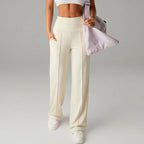 A pair of women's plain loose straight-leg pants by Arenzza, shown in a neutral color, designed for comfort and casual wear.