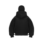 A black Ninja zip-up hoodie for men and women by Arenzza, featuring a front zipper and casual fit, displayed on a plain background.