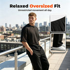 A men's Arenzza 2-piece clothing set with a stylish T-shirt and wide-leg pants, displayed on a neutral background.