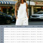 Arenzza women's sleeveless casual top and wide-leg trousers set in neutral fabric, perfect for comfortable stylish summer wear.