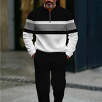 Men's graphic print pullover and pants set by Arenzza, featuring a stylish matching clothing ensemble with bold graphic designs.