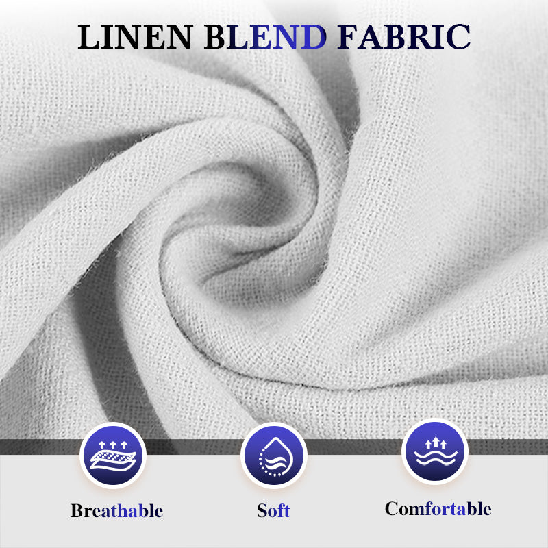 Men's cotton linen shorts with elastic drawstring waist in solid color, Arenzza clothing, available in sizes S to 3XL.